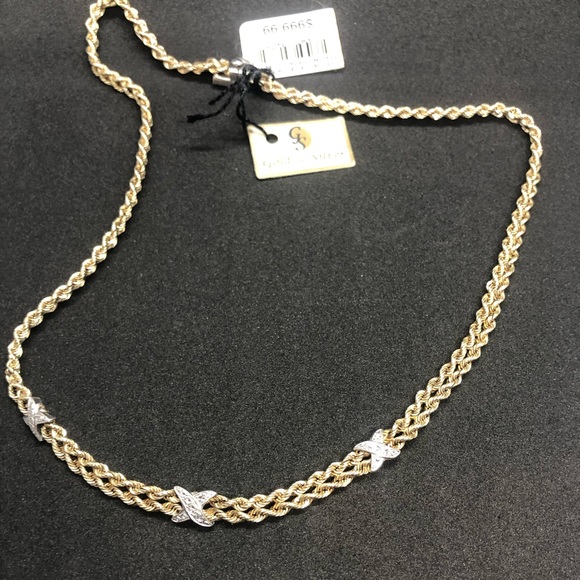 unbranded Jewelry - 10k Gold and Sterling Silver Twist Rope Chain.